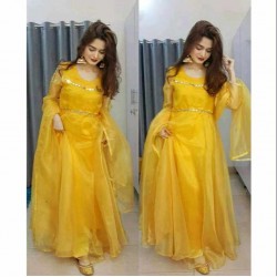 Haldi special designer anarkali gown